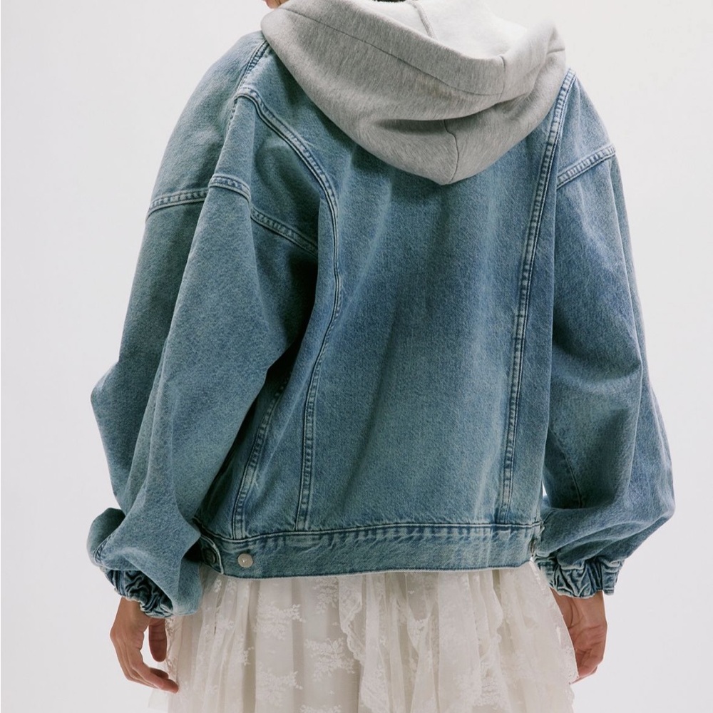 We The Free Denim Iggy Hoodie Jacket (Large) - Picture 3 of 8